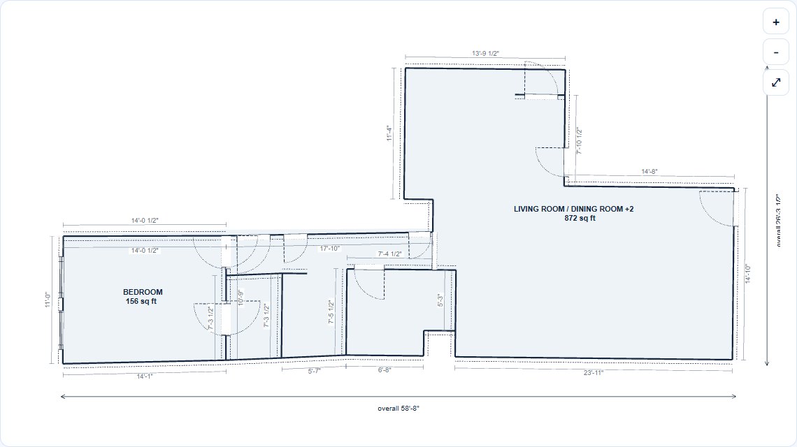 The floor plan drawn from the scan